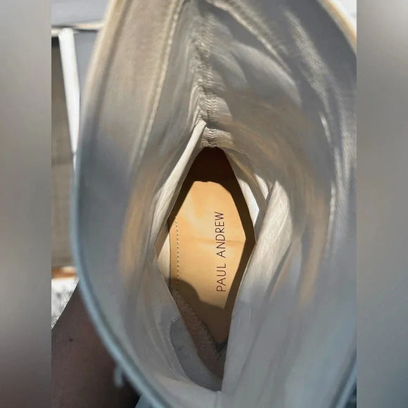 Paul Andrew — White Pebbled Leather Calf Boots (Rare) - Picture 4 of 5